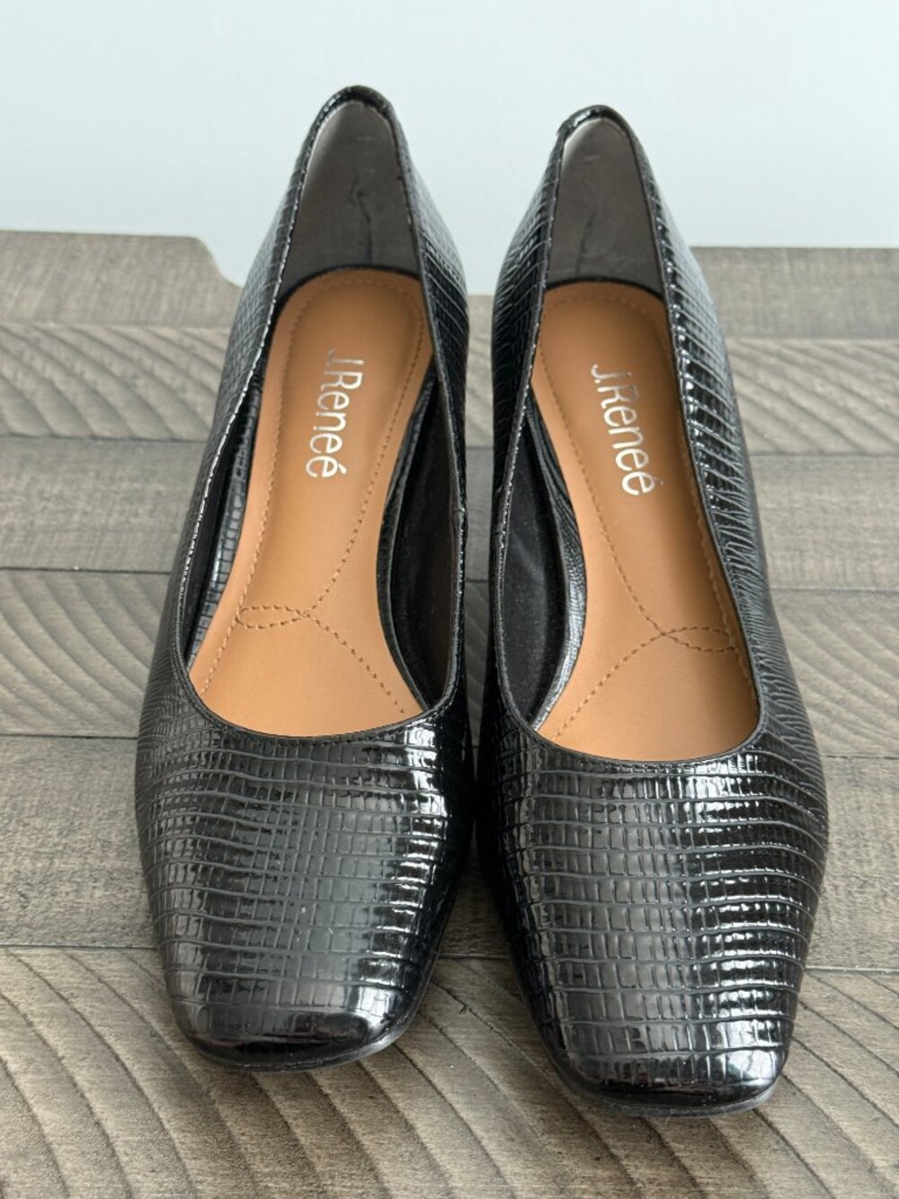 J. RENEÉ Ovivienne Black Pump Heels | Women Animal Print Heels Size 7M - Picture 3 of 10